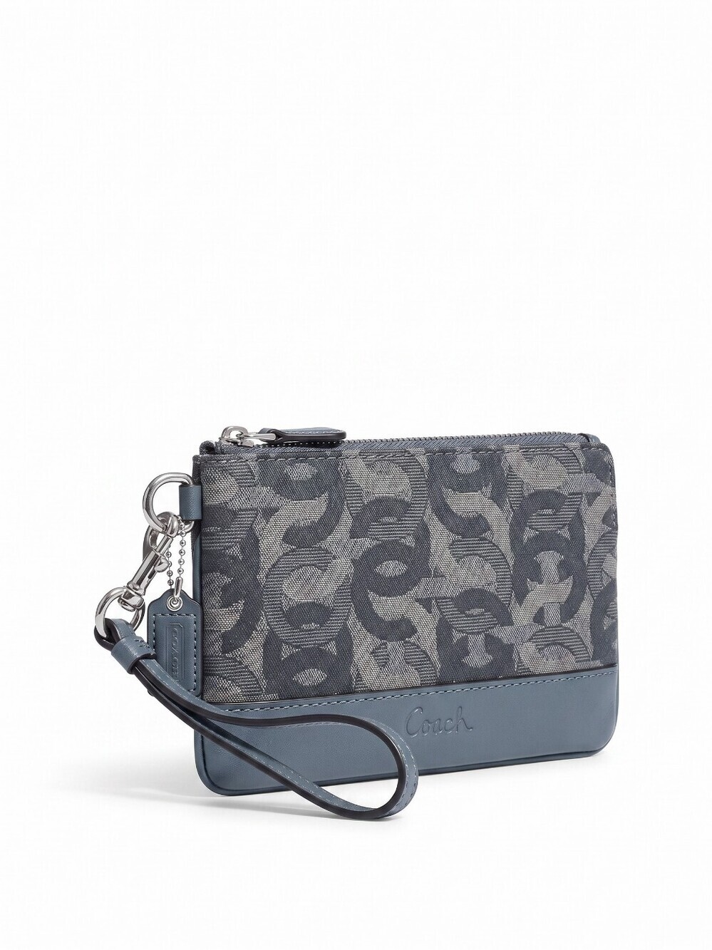 Coach Kristen Vintage Y2K Signature Pattern Gray Wristlet